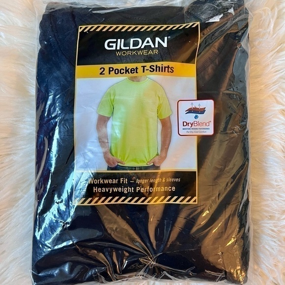 GILDAN Men’s One Pocket Black T-Shirts Package of Two Size XL - Picture 2 of 3